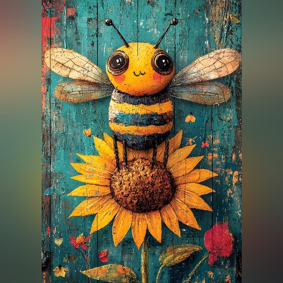 Beautiful Colorful Bee Print - Picture 1 of 1